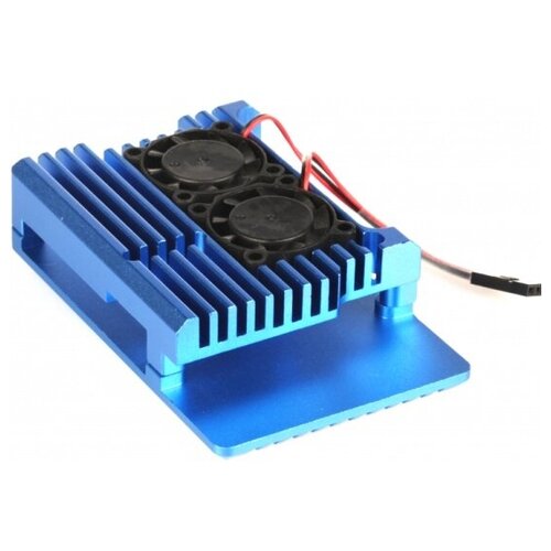 Корпус QUMO Aluminum case with double black fans, Raspberry Pi 4, blue(RS008) корпус qumo aluminum case with double black fans raspberry pi 4 blue rs008