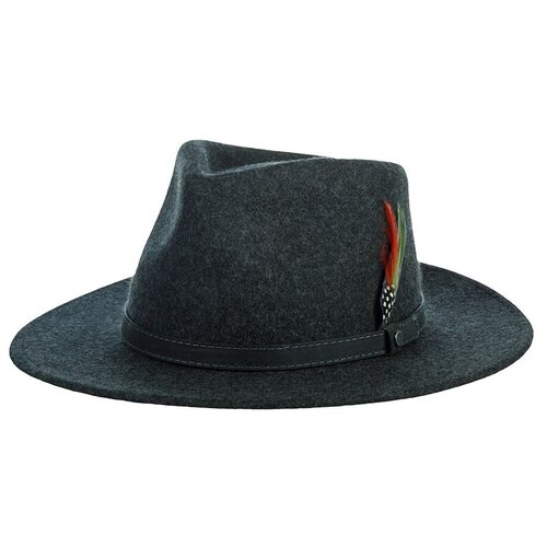 фото Шляпа федора stetson, шерсть, утепленная, размер 63, серый