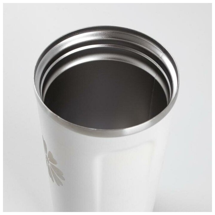 Термокружка для кофе, чая, напитков Мастер К "Ромашка", термостакан с крышкой, сохраняет тепло 6 ч, объем 500 мл - фотография № 5