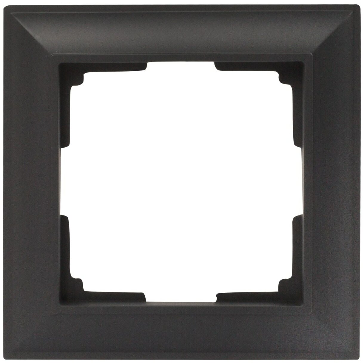 Рамка для розеток и выключателей Werkel Fiore 1 пост цвет чёрный матовый