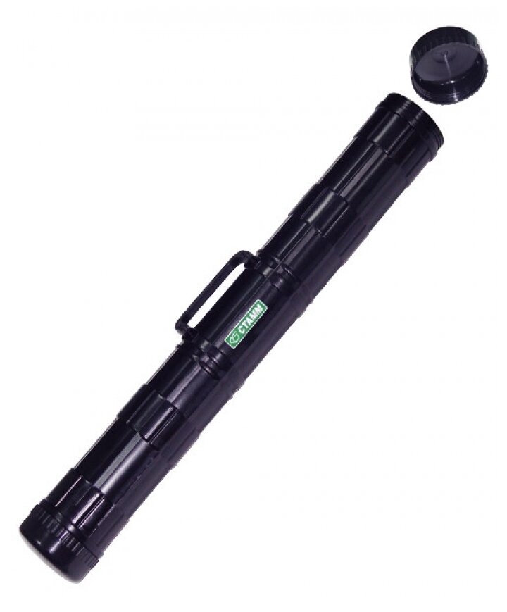 Тубус для чертежей диам. 9 см, длина 68 см, А1, черный, с ручкой, ПТ21
