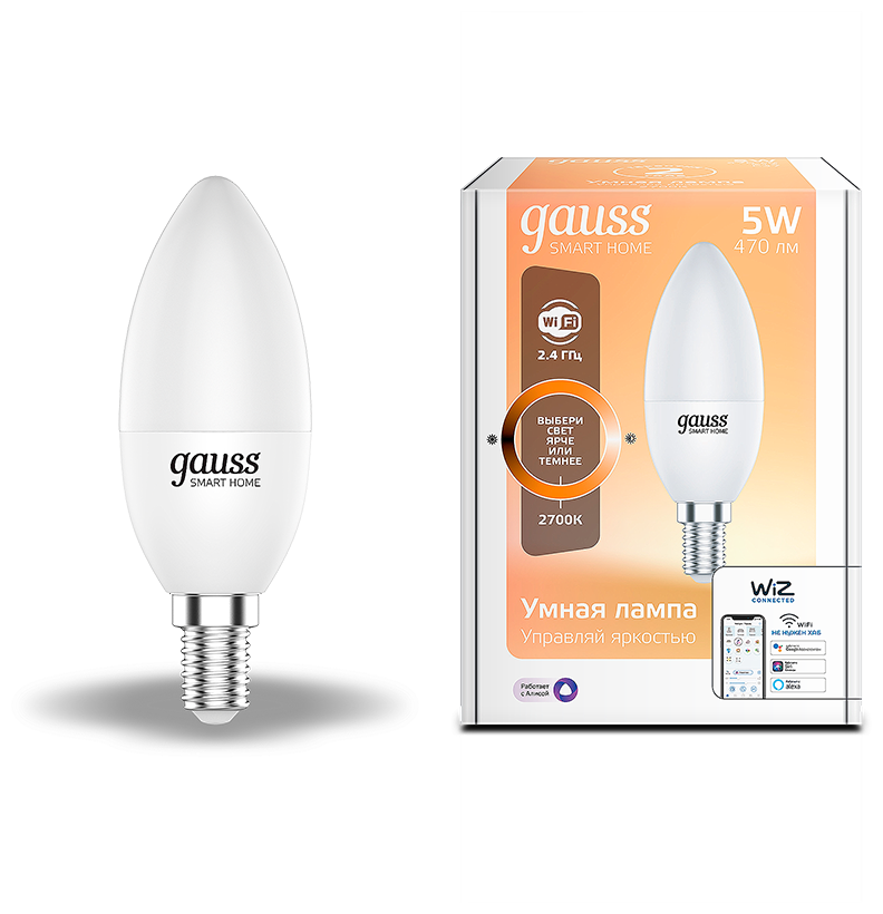фото Лампа светодиодная gauss Smart Home 1110112, E14, C37
