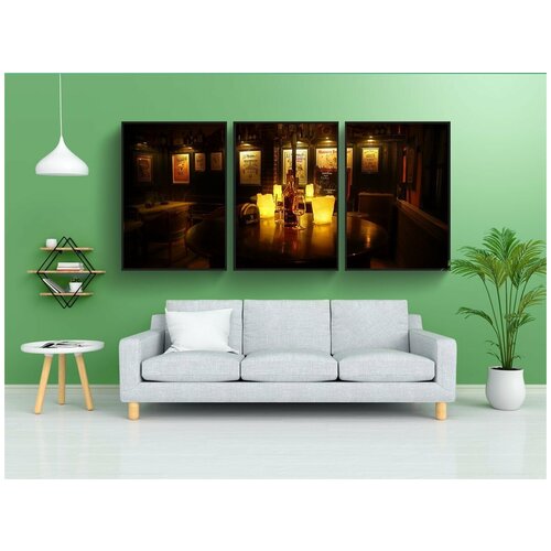 фото Набор модулных постеров для интерьера "паб, пиво, англия" 60x90 см. в тубусе, без рамки lotsprints