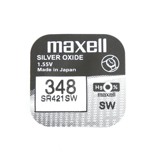 Батарейка MAXELL R348 (SR421SW), 1.55 В батарейка maxell cr1620