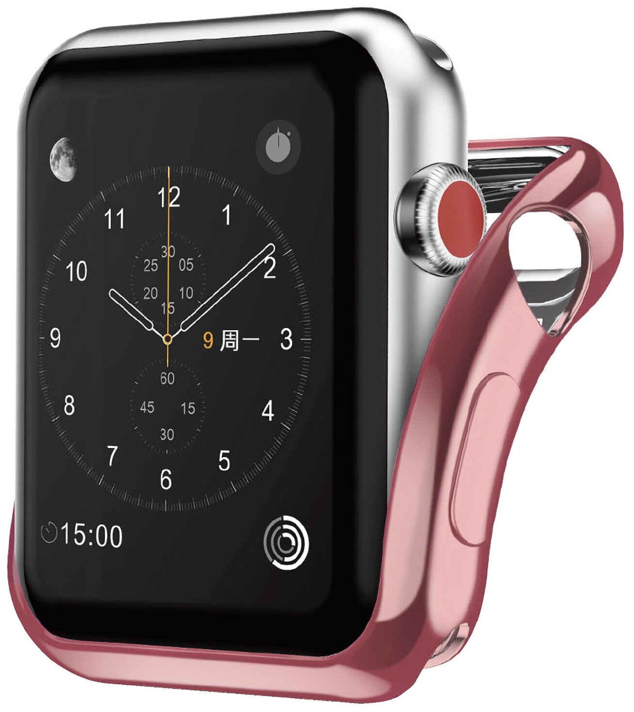 Бампер для Apple Watch / для эпл вотч 40mm спортивный силикон розовый