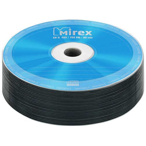 Диск Mirex CD-R STANDARD 700Mb 48X bulk, упаковка 25 шт. диски mirex cd r shrink bulk 100 шт 700mb 80 минут 48x ink printable без надписи ul120208a8t