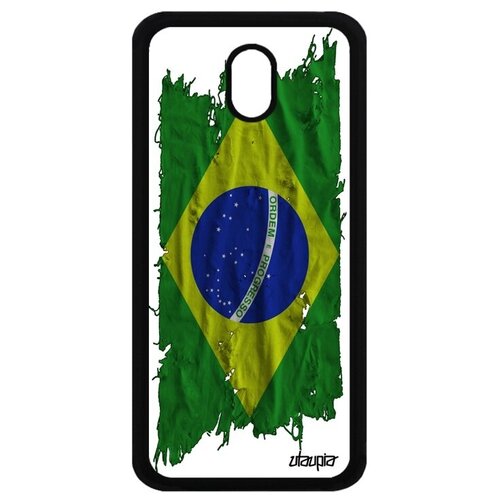 фото Красивый чехол на телефон // galaxy j5 2017 // "флаг бразилии на ткани" государственный страна, utaupia, белый