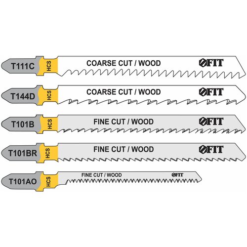 Набор полотен для электролобзика 5 шт. (T111C; T144D; T101B; T101BR; T101AO) набор полотен для э лобзика t101ao t144d t111c t101br t101b по дереву 5шт 888