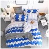 Комплект постельного белья Grazia Textile Zigzag Blue, 1,5 спальный, смесовая ткань, 2 наволочки 70х70, голубой, серый, полоски, зигзаг - изображение