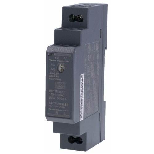 HDR-15-24 MEAN WELL Источник питания AC-DC, 24В, 0.63А, 15Вт hdr 100 24n mean well источник питания ac dc 24в 4 2а 100 8вт