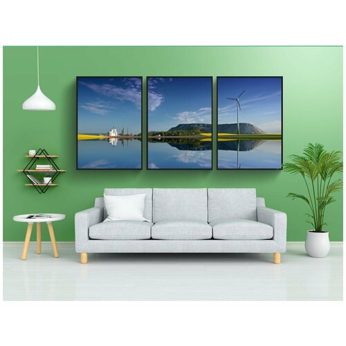 фото Набор модулных постеров для интерьера "калийные соли, соляная шахта, дамп" 60x90 см. в тубусе, без рамки lotsprints