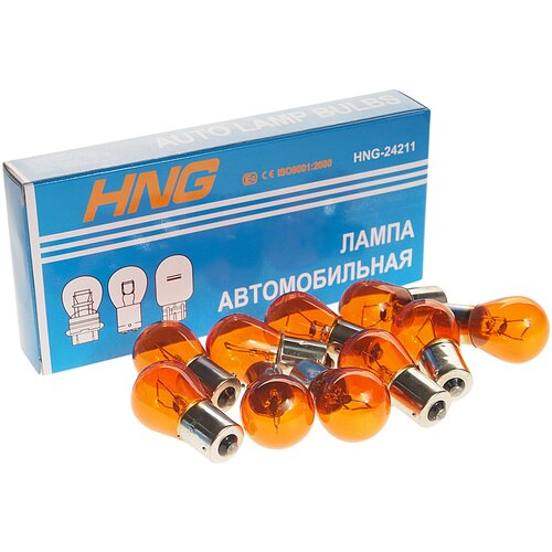 Лампа автомобильная HNG PY21W 24V BA15s Amber, -24211