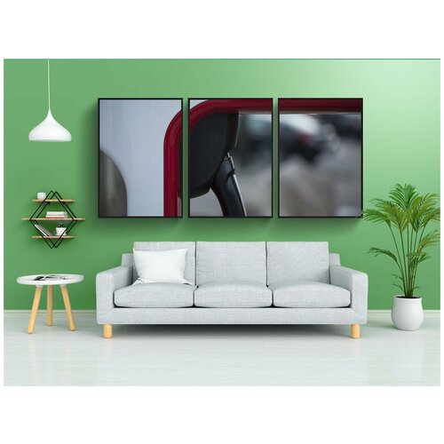 фото Набор модулных постеров для интерьера "тесла, электро, зарядная станция" 60x90 см. в тубусе, без рамки lotsprints