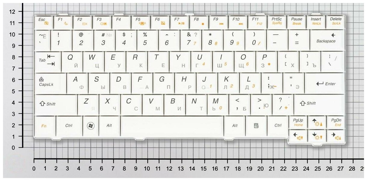 Клавиатура для ноутбука Lenovo 25008499 белая