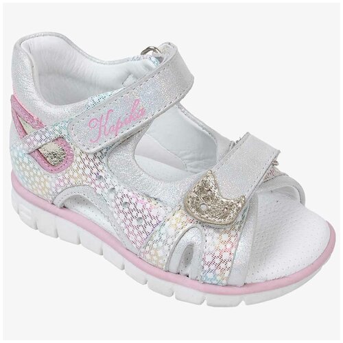 фото Сандалии для девочек kapika 31713т-2 серебряный-мульти, размер 21