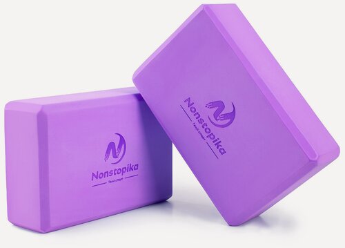 Изображение товара Блок для йоги / Кирпич спортивный / Блок для фитнеса / Опорный блок ZDK Nonstopika 23х15х7.5см, опорный кирпич, 2 штуки