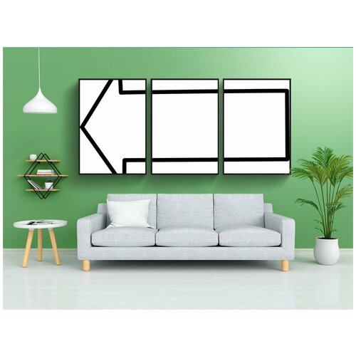 фото Набор модулных постеров для интерьера "стрела, левый, белый" 60x90 см. в тубусе, без рамки lotsprints