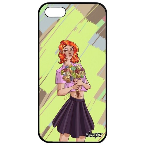 фото Ударопрочный чехол для мобильного // iphone 5 5s se (2016) // "девушка и цветы" модель дизайн, utaupia, цветной