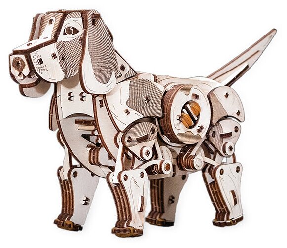 Eco Wood Art Конструктор деревянный 3D Механический щенок Puppy Epup