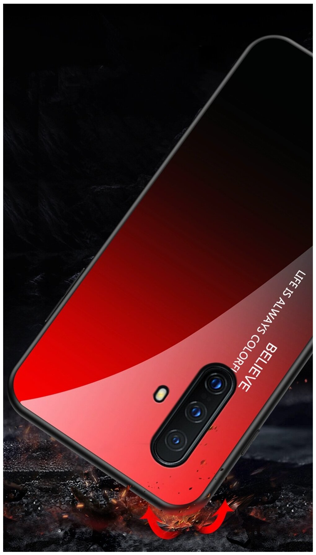 Чехол-бампер MyPads для Samsung Galaxy A51 SM-A515F (2020) стеклянный из закаленного стекла с эффектом градиент зеркальный блестящий переливающий