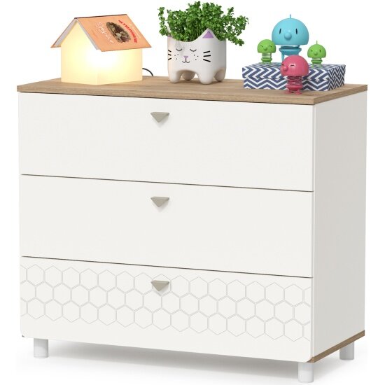 Комод Mobi Эйп 13.322 цвет белый/дуб белый ШхГхВ 85х415х75 см.