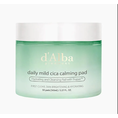 Пэды для чувствительной кожи с успокаивающим действием d'Alba Daily Mild Cica Calming Pad 50 штук