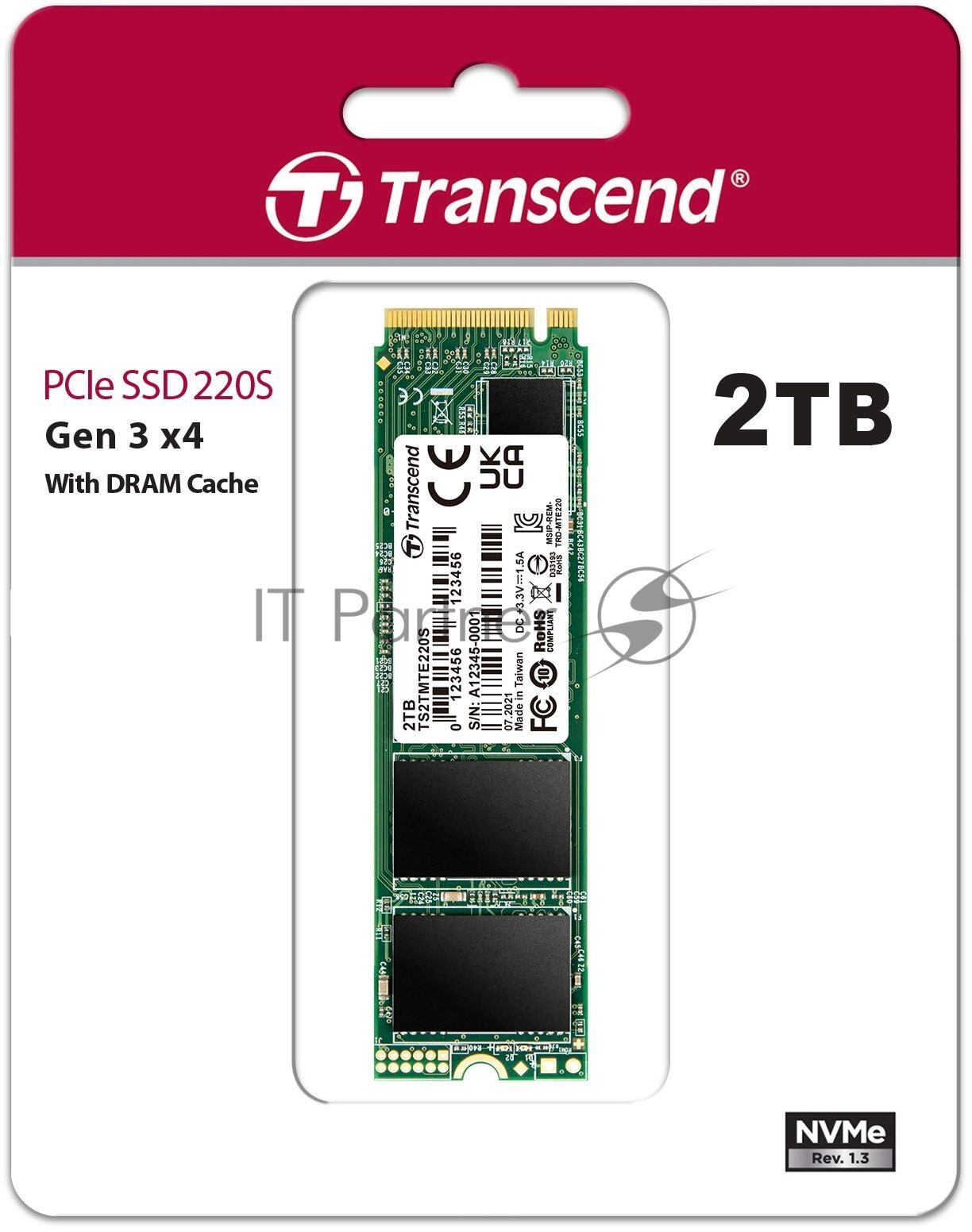 Накопитель SSD M.2 2280 Transcend MTE220S 2TB NVMe PCIe Gen3 x4 3D TLC 3500/2700MB/s IOPS 340K/310K MTBF 2M - фото №14