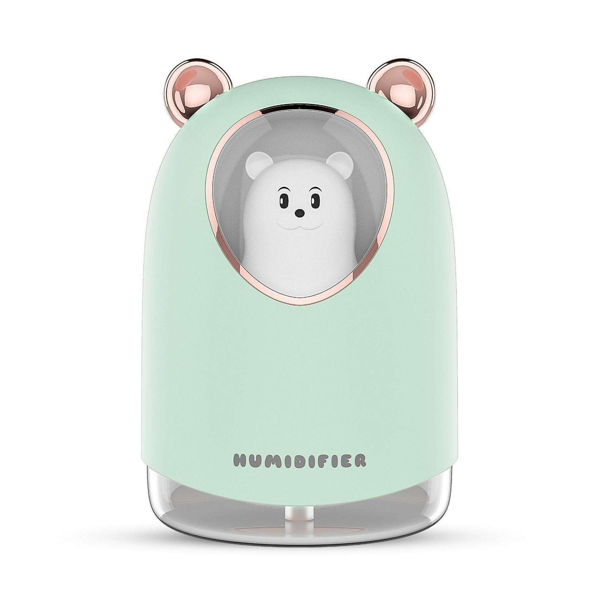 Увлажнитель воздуха для дома настольный Humidifier К5, зелёный медвежонок