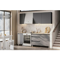 Кухня SV Мебель Денвер 1.6 м графит серый / тростник