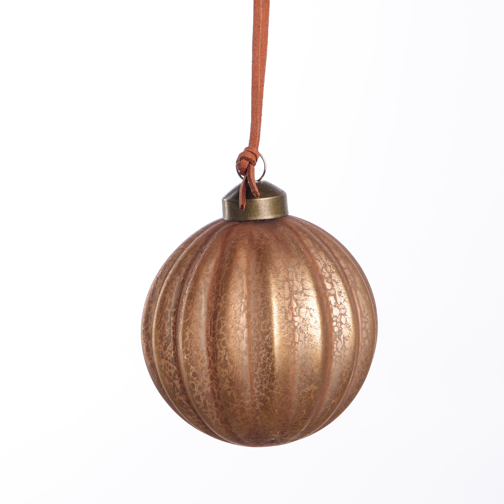 Новогодняя декорация Шар на елку стеклянный 8 см 1 шт кофейный