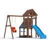 Фото #7 Детская деревянная игровая площадка для улицы дачи CustWood Scout SC6 с деревянной крышей