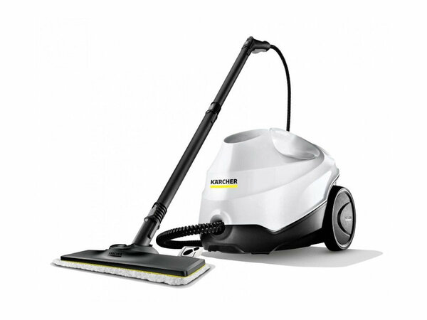 Пароочиститель Karcher SC 3 EasyFix Plus*EU 1.513-661.0 для дома, двухступенчатый регулятор расхода пара на рукоятке, паровой шланг с пистолетом 2.2 м, белый