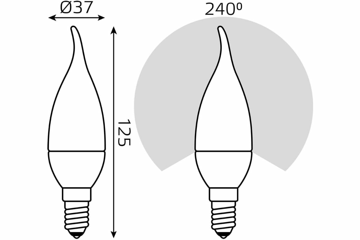 Gauss Лампа Свеча на ветру 6.5W 550lm 4100K E14 LED 104101207