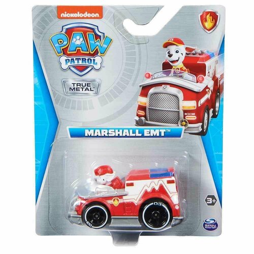 Машинка Paw Patrol Дайкаст True Metal Marshall EMT 6065501/20143242 машинка paw patrol кино дайкаст патроллер 6061504