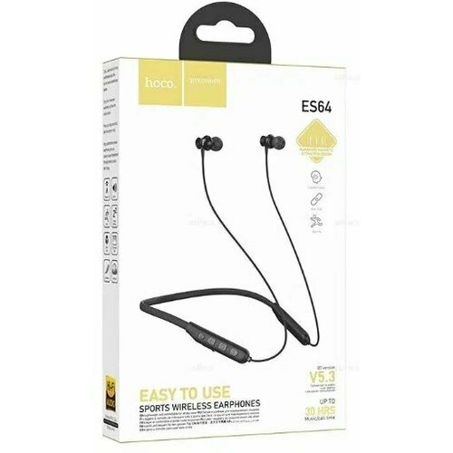 Беспроводные внутриканальные наушники Hoco ES64 Sport Wireless earphones с ободком Bluetooth V5.3 Время работы 30 часов (черный)