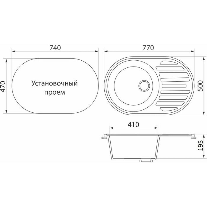 Кухонная мойка GreenStone GRS-18L-308 черный