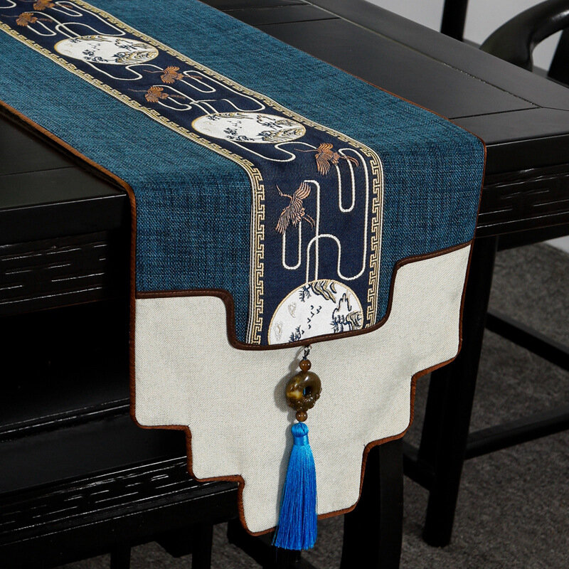 фото Чайный стол "Флаг", 33*120 см, водонепроницаемый, темно-синий