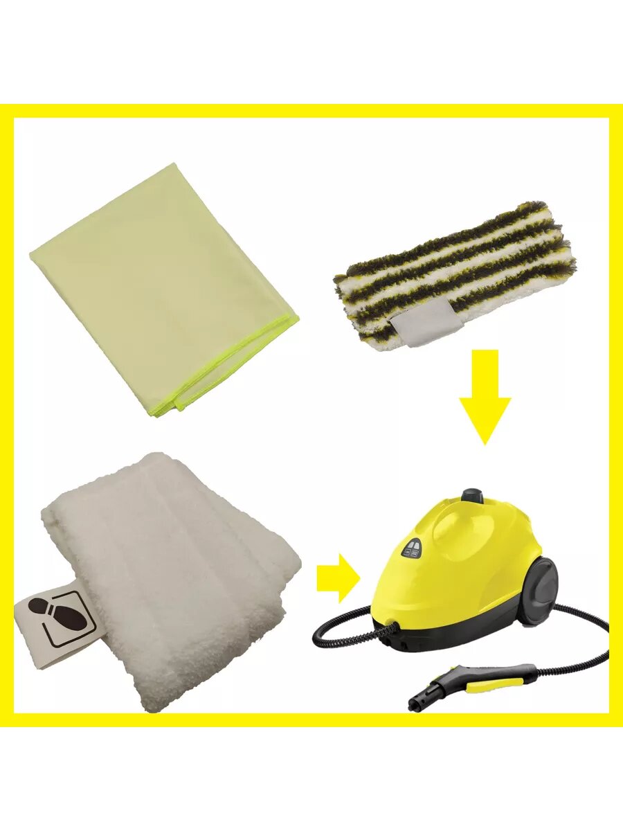 Набор салфеток Clean Trend, для пароочистителей Karcher, абразивные, микроволокно