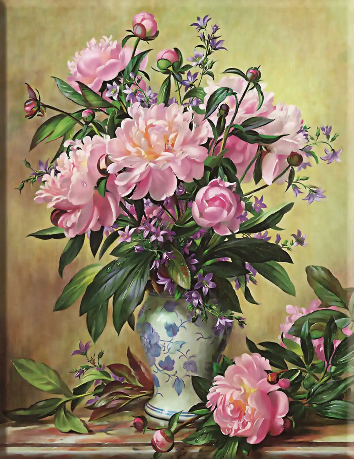 HUACAN набор для вышивки крестом цветы 11CT Розовый, 30x40cm, CT-003, 11CT white canvas