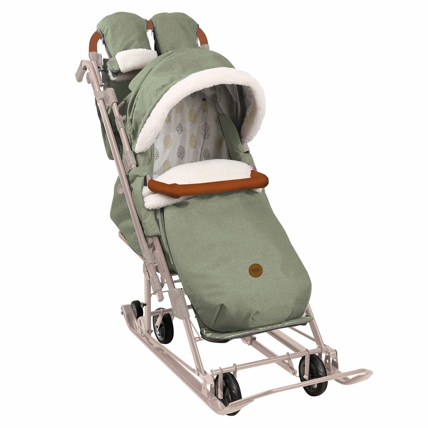 Коляска комбинированная "Ника детям 7-8К" НД7-8К оливковый (бежевый каркас)