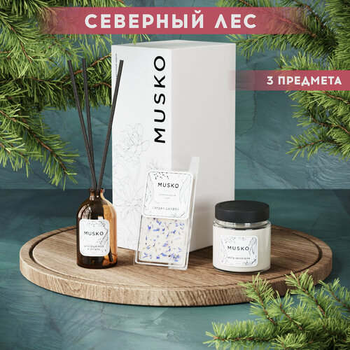 Подарочный набор для женщин Северный лес M диффузор для дома ароматическая свеча саше 3400₽