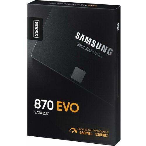Накопитель SSD Samsung 250Gb SATA III 870 EVO 2.5" (R560/W530MB/s) (MZ-77E250BW)