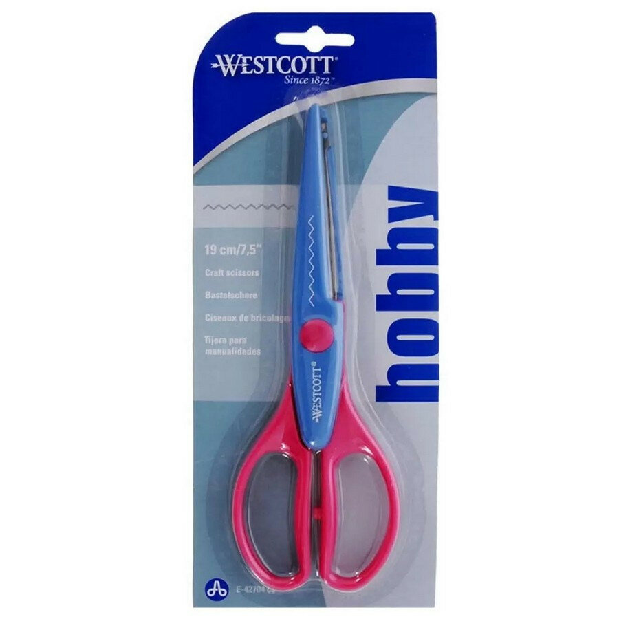 Ножницы фигурные WESTCOTT Треугольник  для хобби и декорирования  кромка лезвий металл  пластиковые кольца  длина 190 мм 7 5   WESTCOTT E 42704 00 