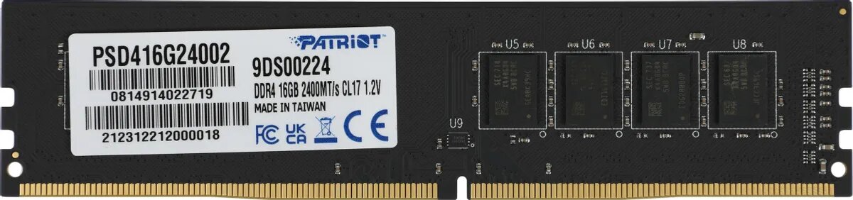 Модуль памяти DDR4 DIMM 16384Mb DDR2400 Patriot (PSD416G24002)