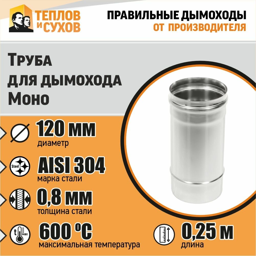 Труба L250 ТМ-Р 304-0.8 D120 (У)