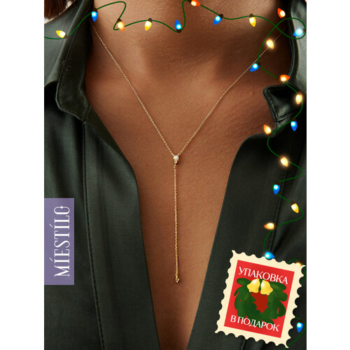 Колье MIESTILO, серебро, 925 проба, золочение, опал, длина 47 см., серебристый