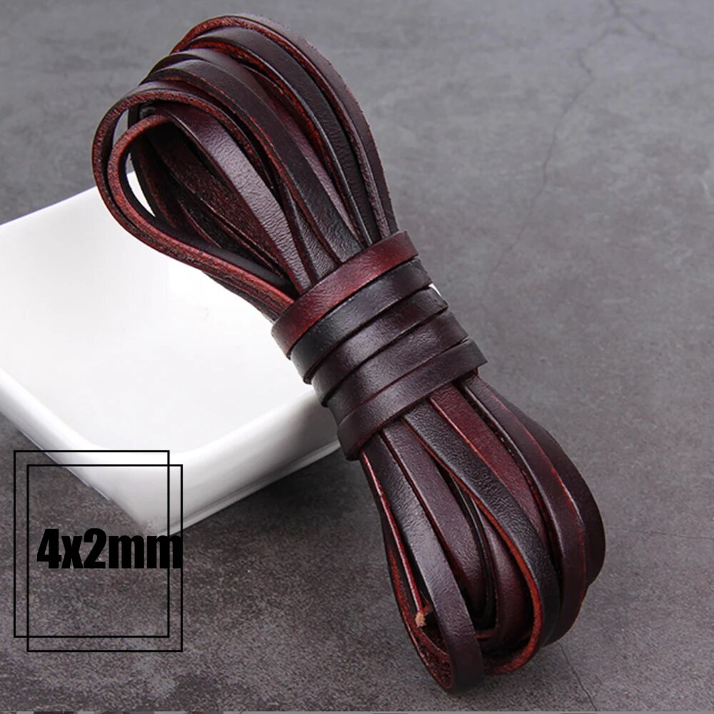 Кожаный шнур 4x2mm, flat, 2 метра