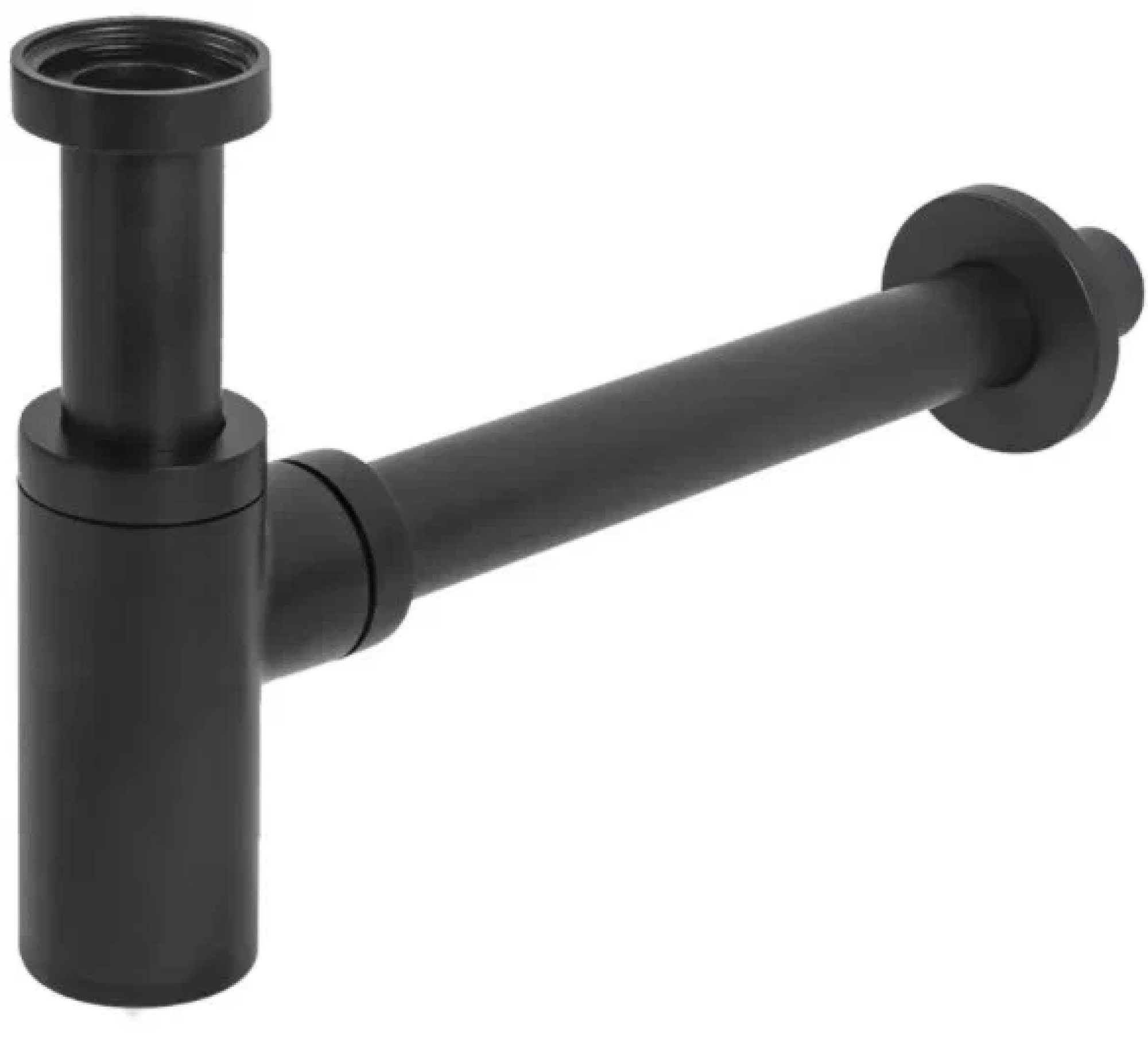 Сифон для раковины Grocenberg GB210 Черный матовый, круглый, отражатель, латунь