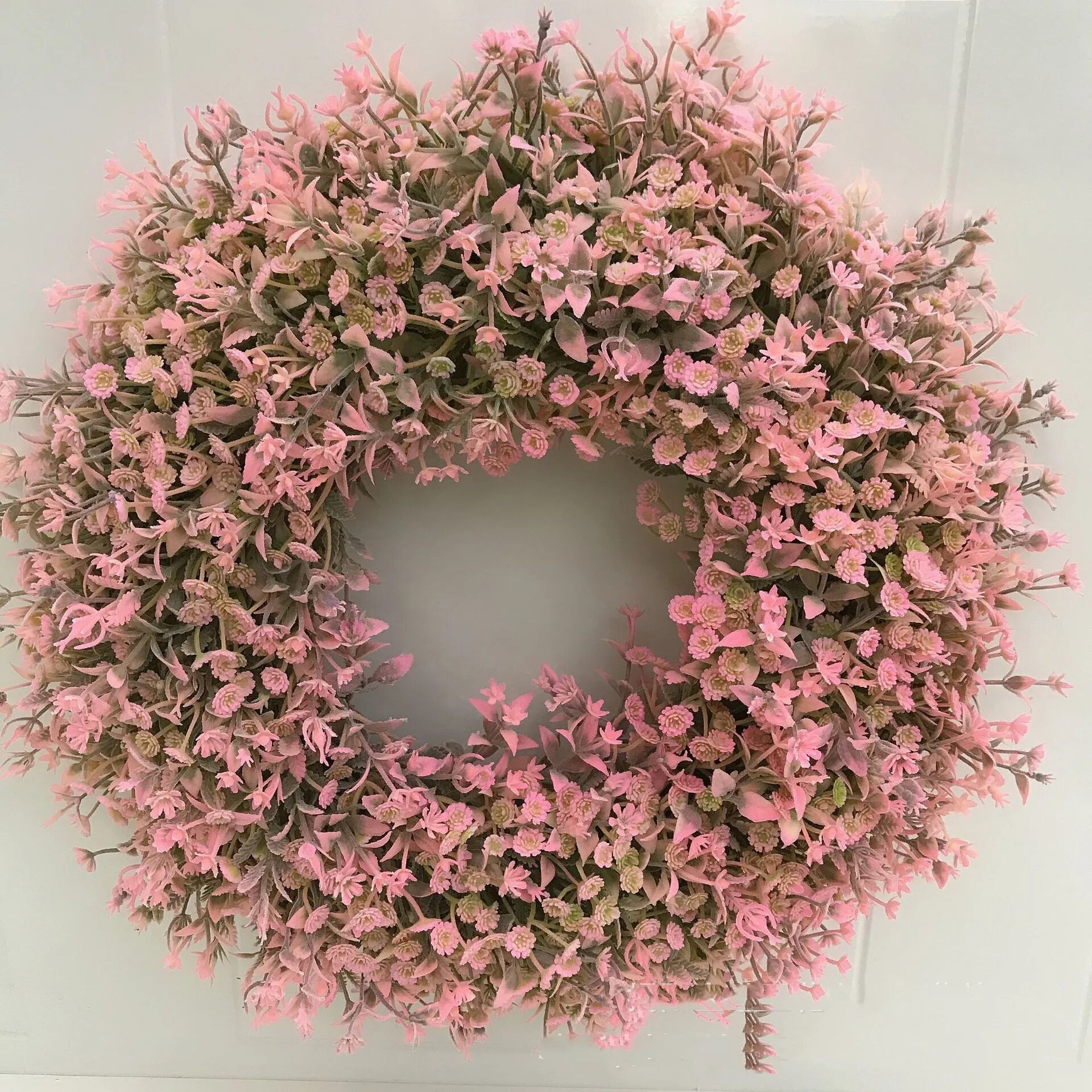 Искусственный венок Babysbreath 45 см белый 45CM Розовый