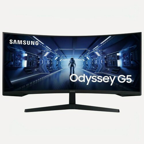 Изображение товара 34" Монитор Samsung Odyssey G5 C34G55TWWI, 3440x1440, VA, 165Гц, 1хHDMI, 1хDP, изогнутый, черный [lc34g55twwixci]
